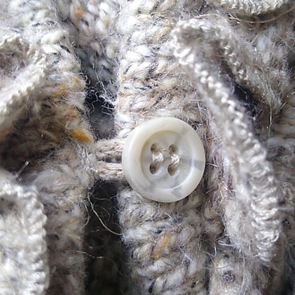 CHRISTOPHER & BANKS Ruffle Front Knit Cardigan Beige Sweater SZ XL - Picture 8 of 10